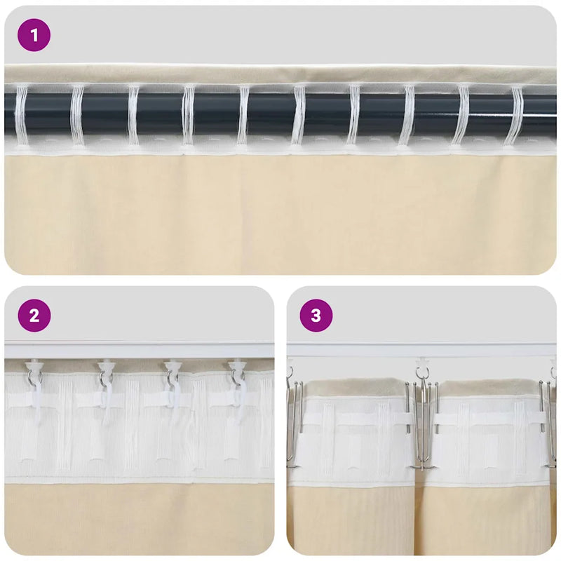 Blackout Curtains 2 pcs Cream 140 x 245 cm Velvet