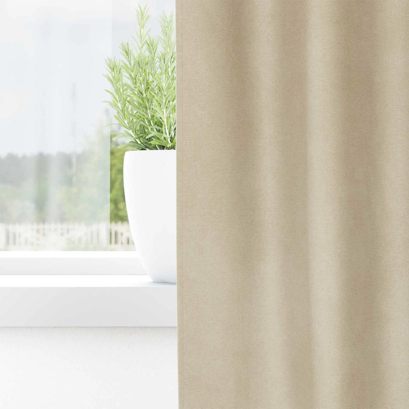Blackout Curtains 2 pcs Cream 140 x 260 cm Velvet