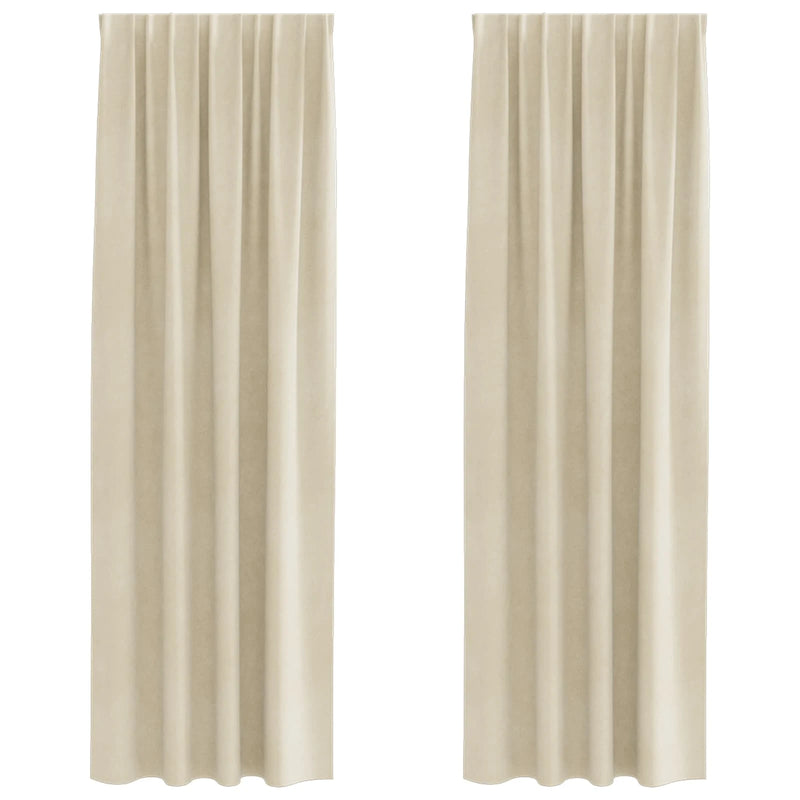 Blackout Curtains 2 pcs Cream 140 x 260 cm Velvet