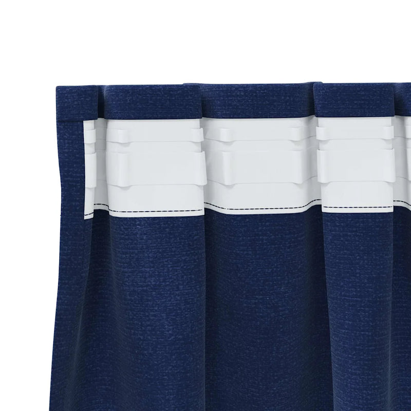 Blackout Curtains 2 pcs Dark Blue 140 x 245 cm Velvet