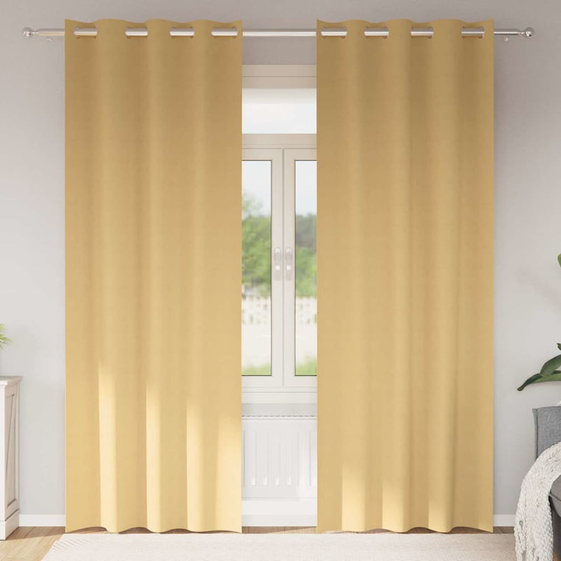 vidaXL Curtains with Curtains 2 pcs Beige Polyester
