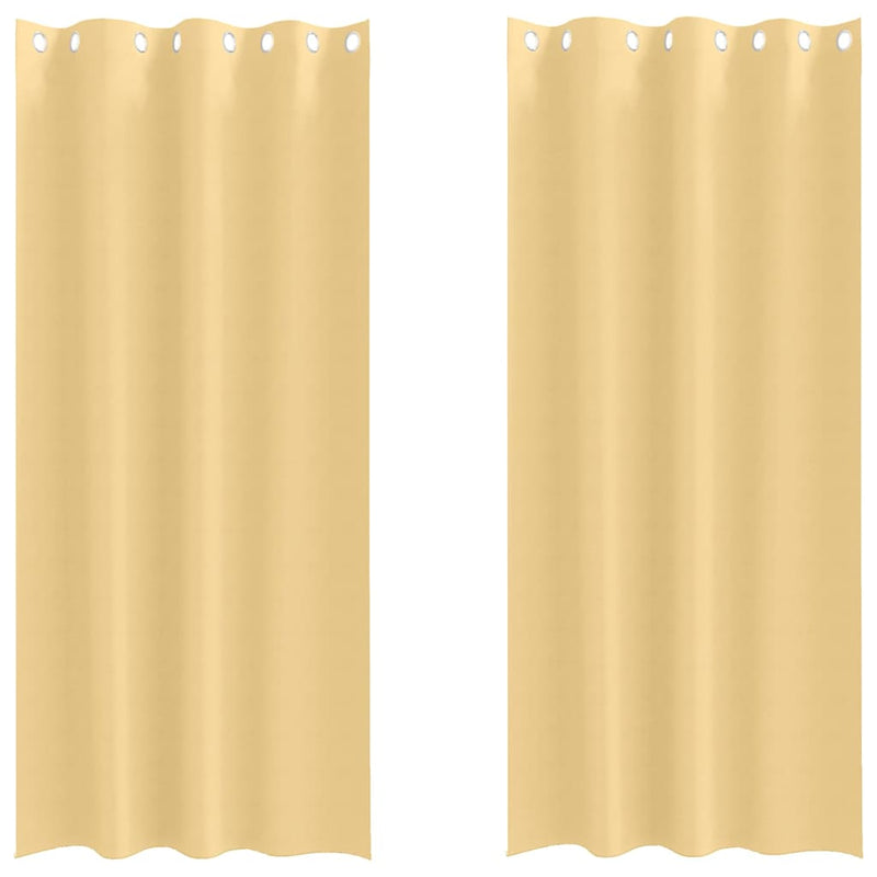 vidaXL Blackout Curtains with Rings 2 pcs Beige 245 x 140 cm Polyester