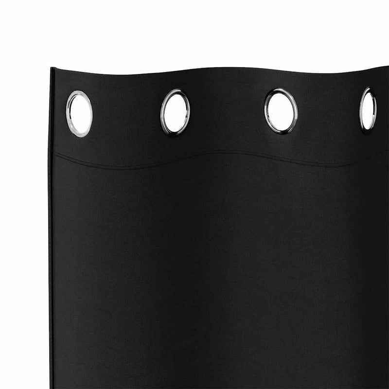 vidaXL Curtains with Curtains 2 pcs Black Polyester