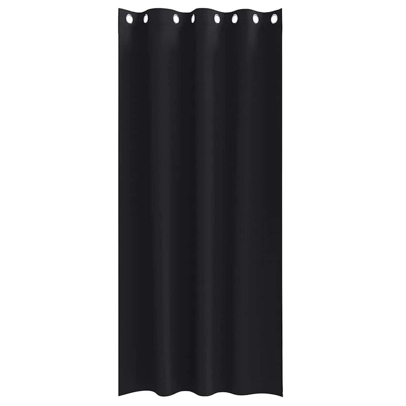 vidaXL Curtains with Curtains 2 pcs Black Polyester