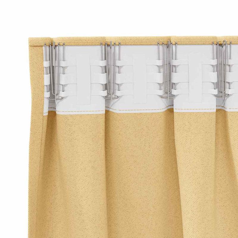 vidaXL Curtains with Curtains 2 pcs Beige Polyester