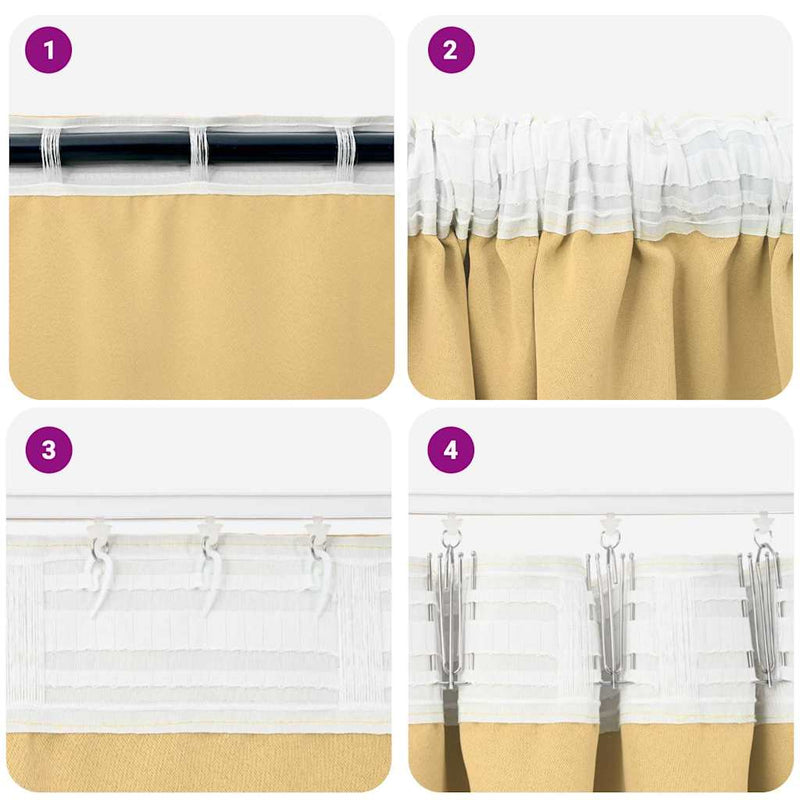 vidaXL Curtains with Curtains 2 pcs Beige Polyester