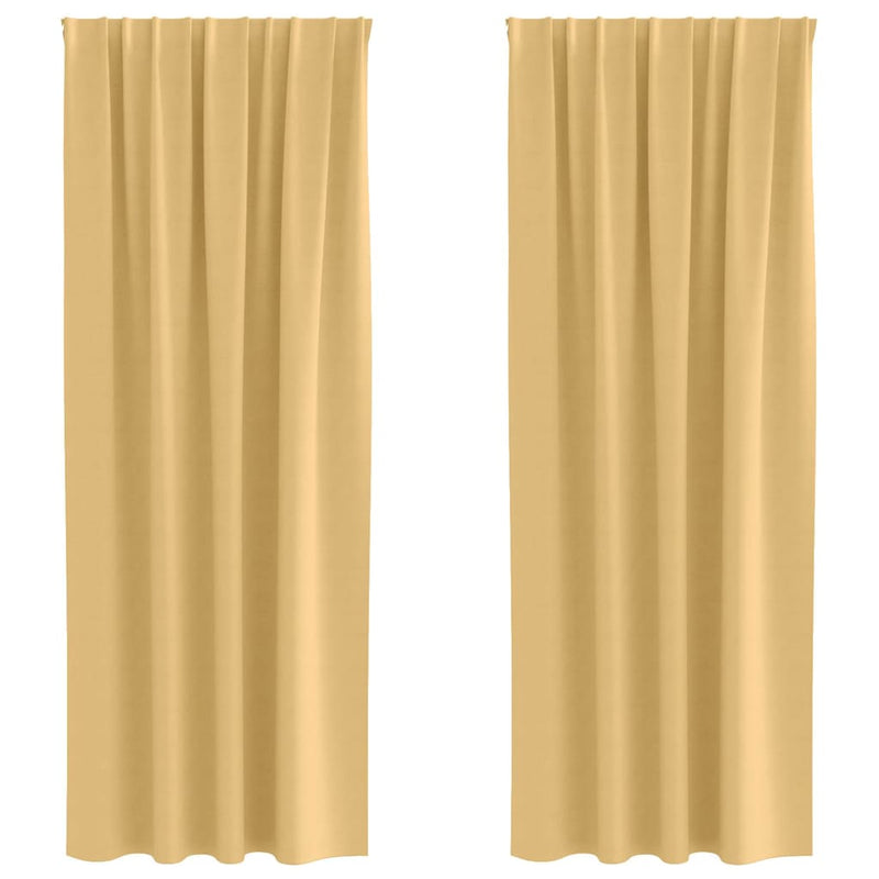 vidaXL Blackout Curtains with Rings 2 pcs Beige 245 x 140 cm Polyester