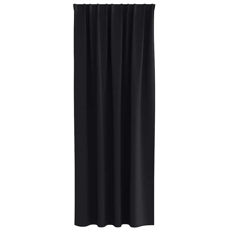 vidaXL Curtains with Curtains 2 pcs Black Polyester