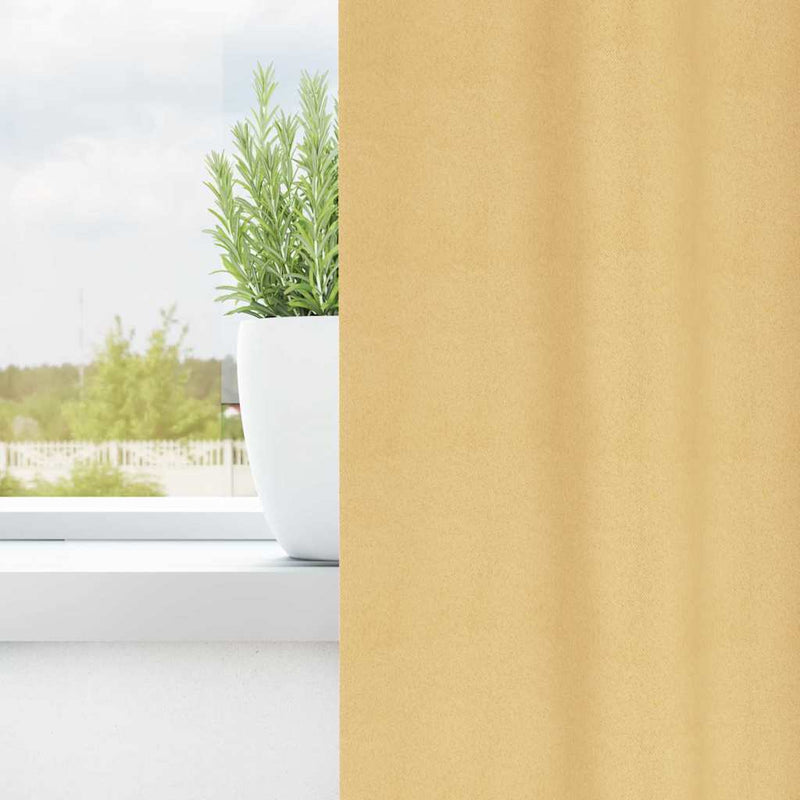 vidaXL Blackout Curtains with Rings 2 pcs Beige 245 x 140 cm Polyester