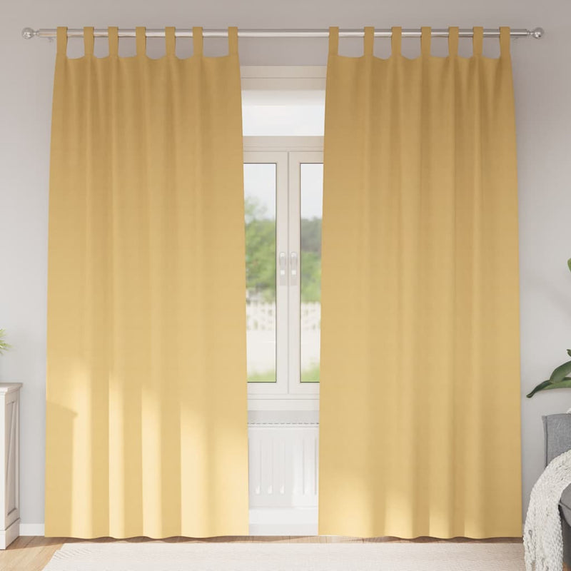vidaXL Curtains with Curtains 2 pcs Beige Polyester