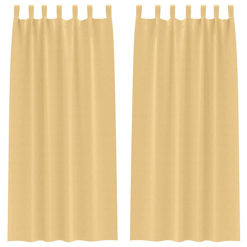 vidaXL Curtains with Curtains 2 pcs Beige Polyester