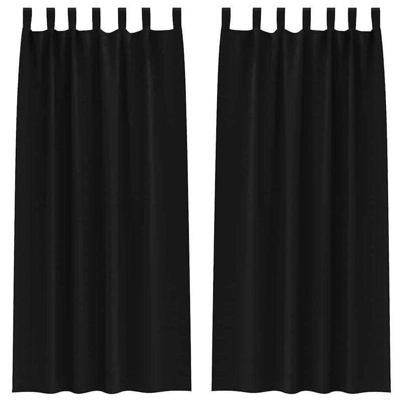 vidaXL Curtains with Curtains 2 pcs Black Polyester