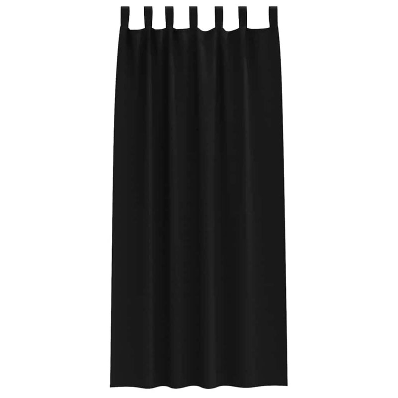 vidaXL Curtains with Curtains 2 pcs Black Polyester