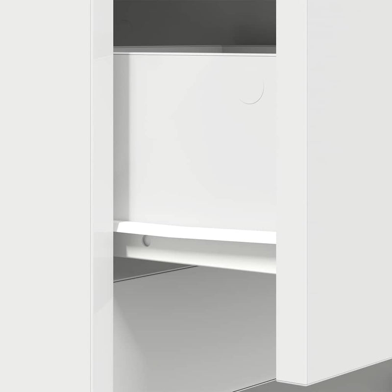 Bedside Cabinet White 39x35x125 cm Engineered Wood