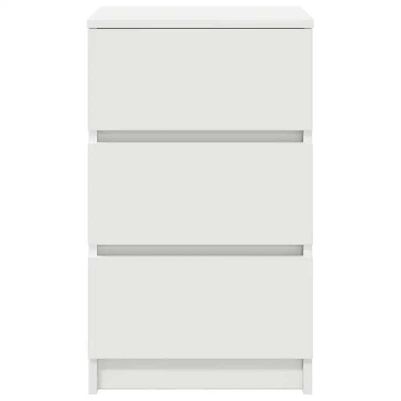 Bedside Cabinet with 3 Drawers White 39x35x65 cm