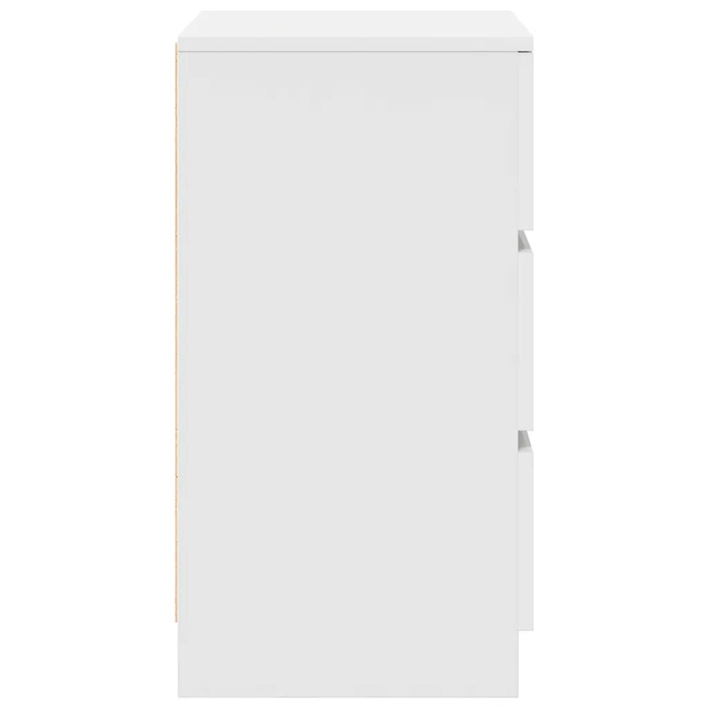 Bedside Cabinet with 3 Drawers White 39x35x65 cm