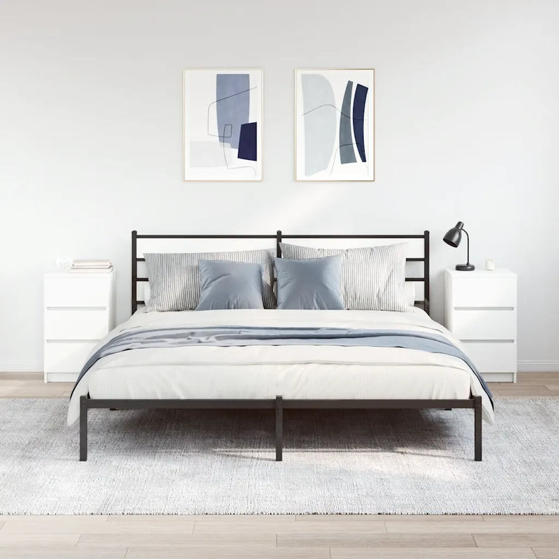 Bedside Cabinets with 3 Drawers 2 pcs White 39x35x65 cm