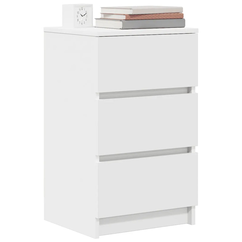 Bedside Cabinets with 3 Drawers 2 pcs White 39x35x65 cm