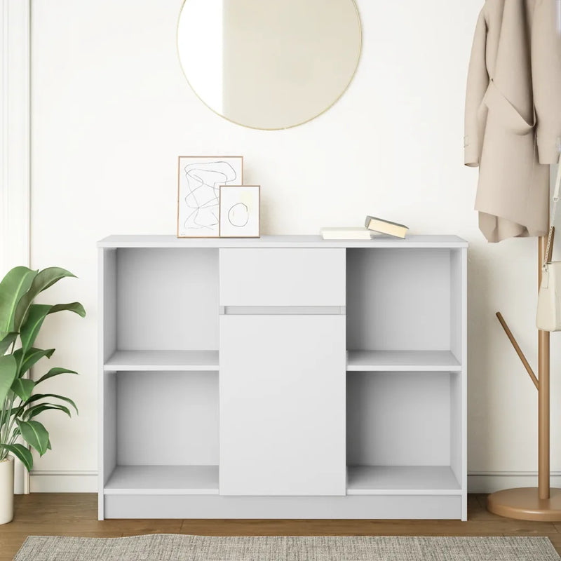 Sideboard with Drawer White 101x35x76 cm Engineered Wood