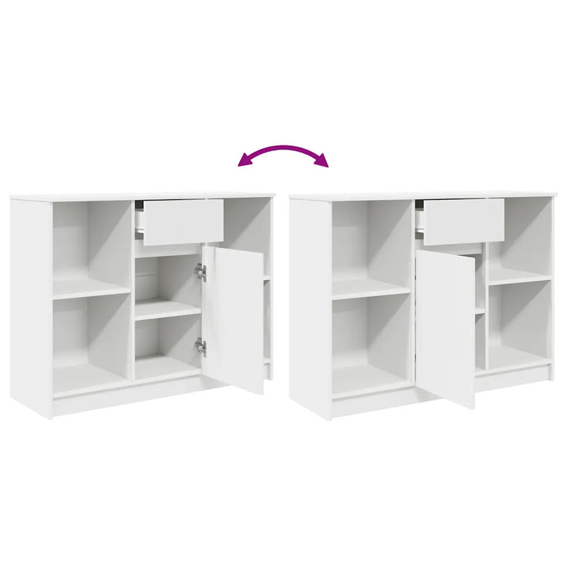 Sideboard with Drawer White 101x35x76 cm Engineered Wood
