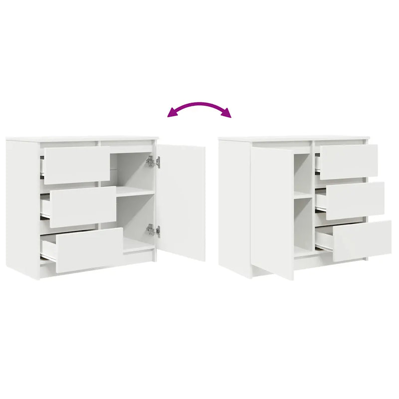 Sideboard with Drawer White 71x35x65 cm Engineered Wood