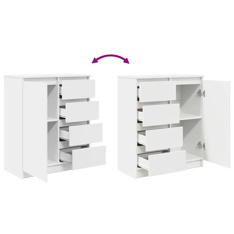 Sideboard with Drawers White 71x35x84 cm Engineered Wood