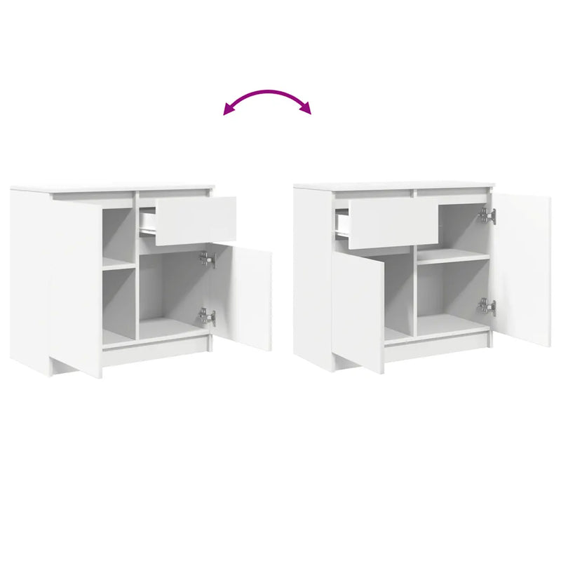 Sideboard with Drawer White 71x35x65 cm Engineered Wood
