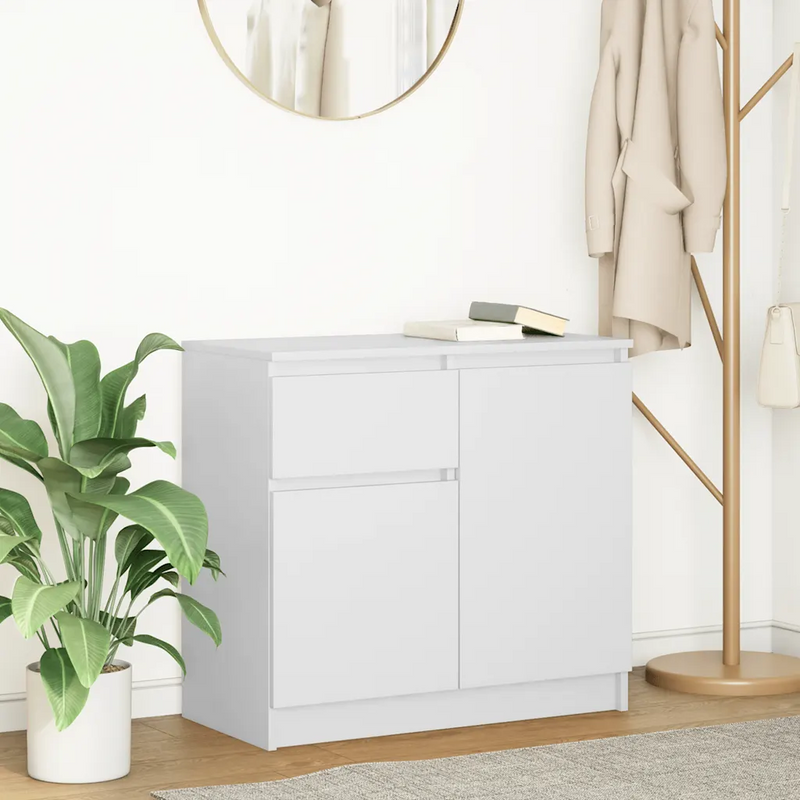 Sideboard with Drawer White 71x35x65 cm Engineered Wood