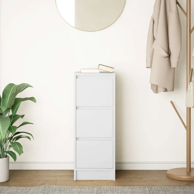 Sideboard White 29.5x34x76 cm Engineered Wood