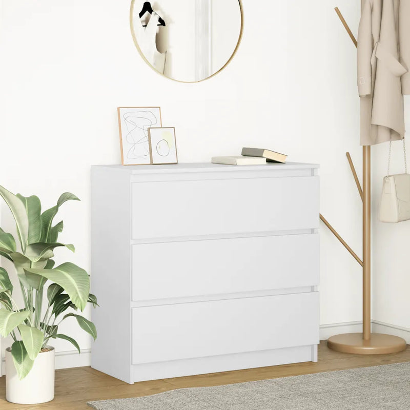 Sideboard White 80x35x76 cm Engineered Wood