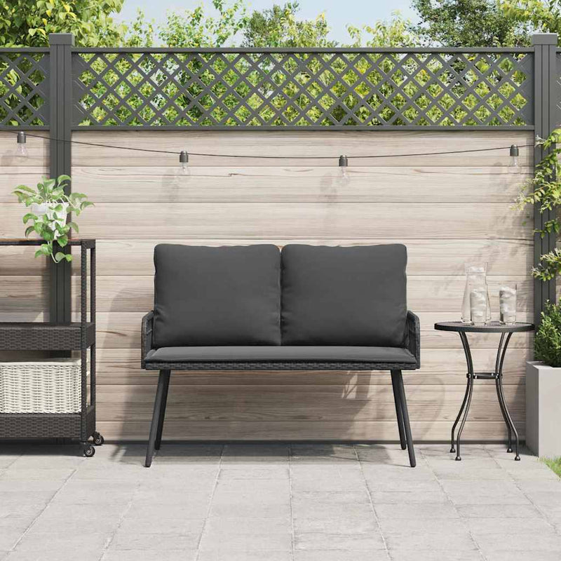 vidaXL Garden Bench with Cushion Anthracite 114 x 64 x 90cm Steel