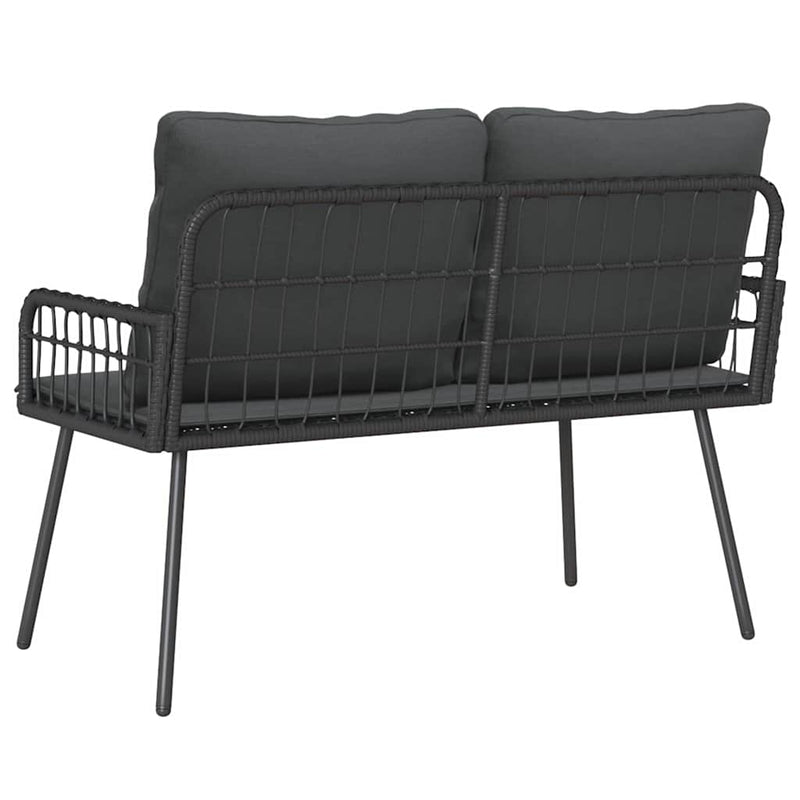 vidaXL Garden Bench with Cushion Grey 114 x 64 x 78cm Metal