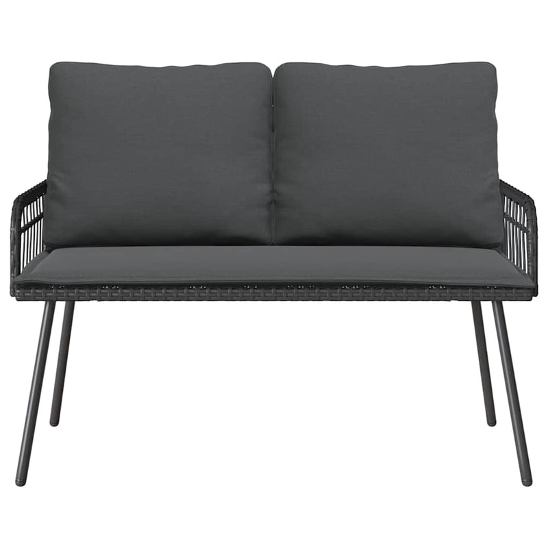 vidaXL Garden Bench with Cushion Grey 114 x 64 x 78cm Metal