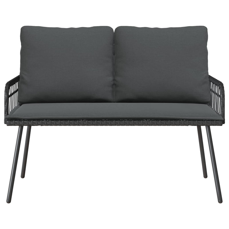 vidaXL Garden Bench with Cushion Anthracite 114 x 64 x 90cm Steel