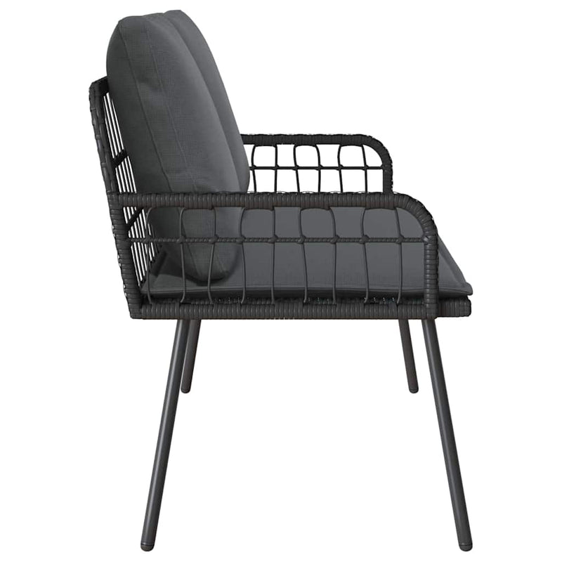 vidaXL Garden Bench with Cushion Grey 114 x 64 x 78cm Metal