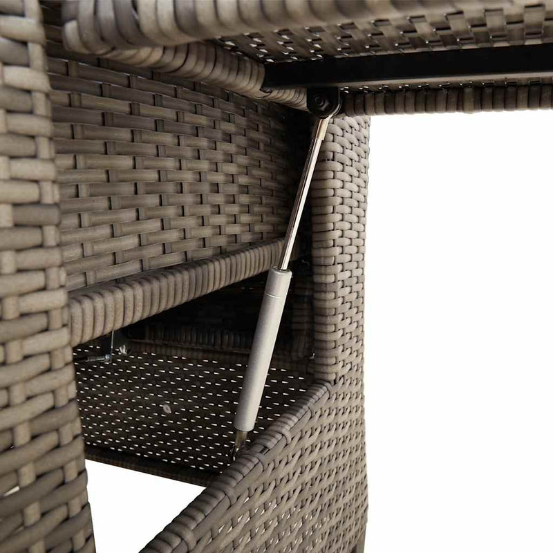 vidaXL Reclining Garden Chair with Side Table Grey Poly Rattan