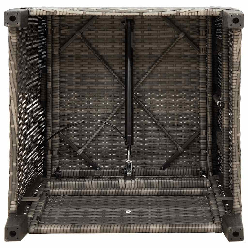 vidaXL Reclining Garden Chair with Side Table Grey Poly Rattan
