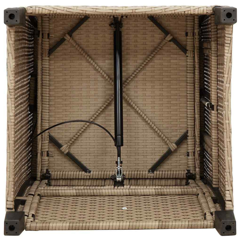 vidaXL Reclining Garden Chair with Side Table Beige Poly Rattan