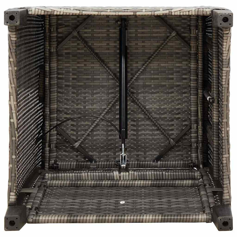 vidaXL Reclining Garden Chair with Side Table Grey Poly Rattan