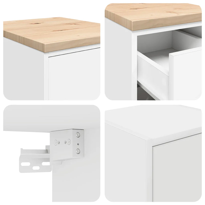 Garage Cabinets 2 pcs White Engineered Wood