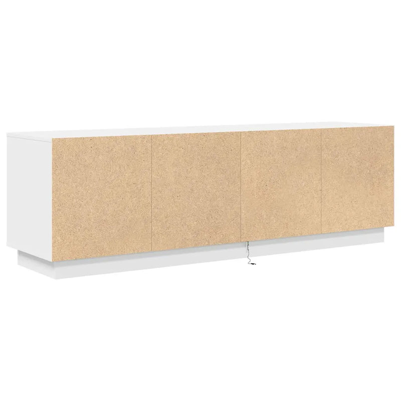 TV Cabinet with LED Lights White 160.5x41x50 cm
