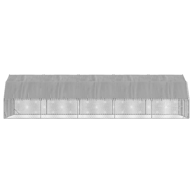 vidaXL Chicken Run with Roof 2.5x10x2.25 m Galvanised Steel