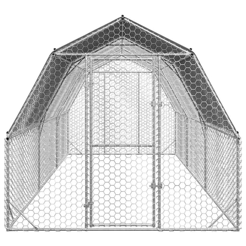 vidaXL Chicken Run with Roof 2.5x6x2.25 m Galvanised Steel