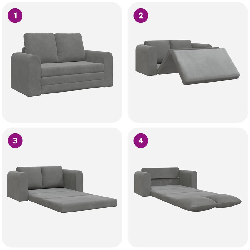 Sofa Bed 60cm Dark Grey Velvet