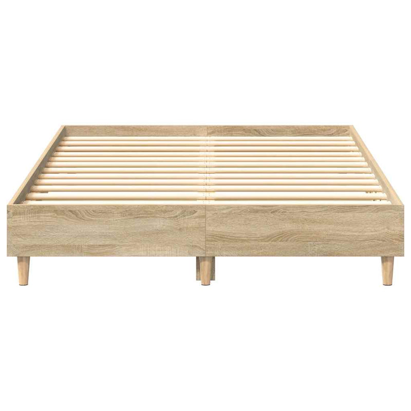 vidaXL Bed Frame No Mattress Sonoma Oak 135x190 cm Engineered Wood