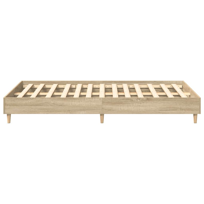 vidaXL Bed Frame No Mattress Sonoma Oak 135x190 cm Engineered Wood
