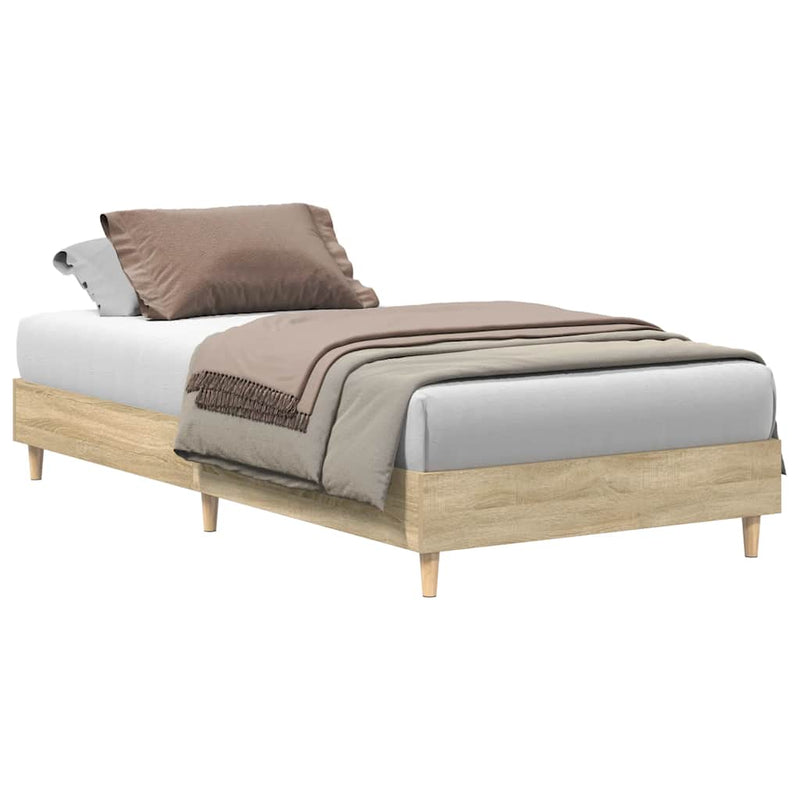 vidaXL Bed Frame No Mattress Sonoma Oak 90x190 cm Engineered Wood