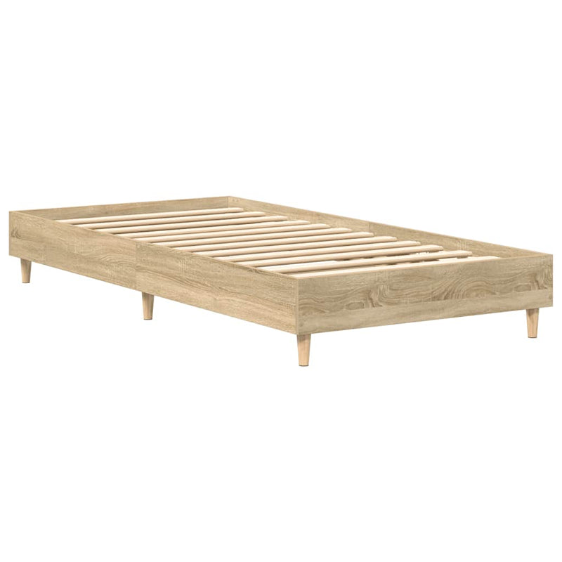 vidaXL Bed Frame No Mattress Sonoma Oak 90x190 cm Engineered Wood