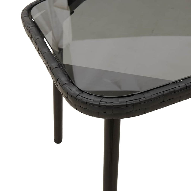 vidaXL Garden Dining Set with Cushion 2 pcs Black Poly Rattan