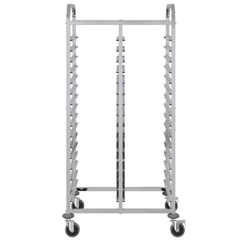 vidaXL Tray Trolley with 32 GN Containers 75x55x162.5 cm Stainless Steel